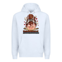 White Messy bun Baseball Premium Hoodie - HowdyJamesFarm