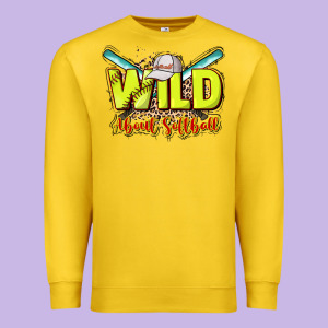 Wild About Softball Premium Sweatshirt Designed By Howdyjamesfarm