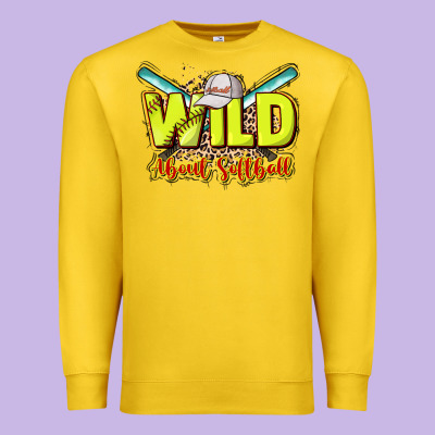 Wild About Softball Premium Sweatshirt Designed By Howdyjamesfarm