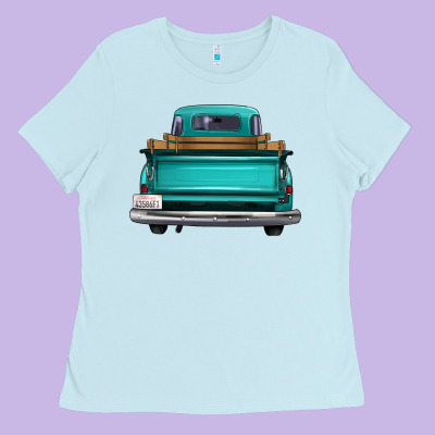 Western Truck Back View 2 Ladies Tee Designed By Fadigitalartstudio