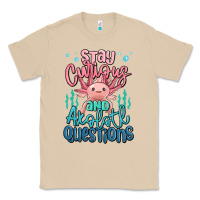 Mushroom stay curious and axolotl questions Classic Tee - MaliasSmallBusiness