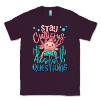 Plum stay curious and axolotl questions Classic Tee - MaliasSmallBusiness