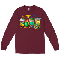 Burgundy teacher coffee cups Long Sleeve Tee - NancyCooperArtShop
