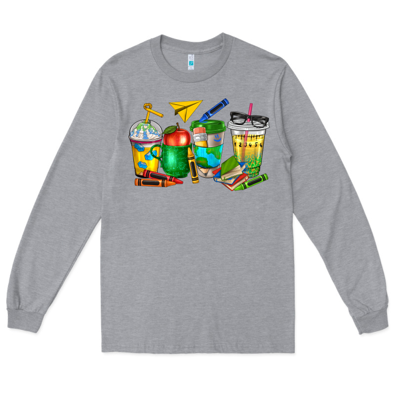 Teacher Coffee Cups Long Sleeve Tee by NancyCooperArtShop | Teevron