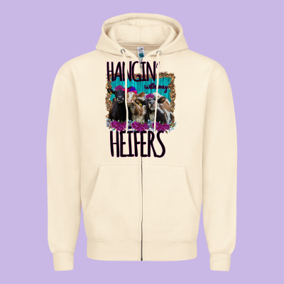 Hangin With My Heifers Zipper Hoodie Designed By Bettercallsaul