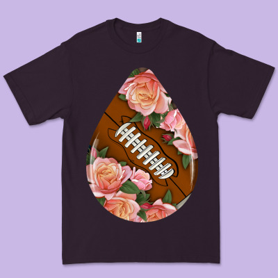 American Football And Western Roses Teardrop Premium Tee Designed By Bundleandbundleshop