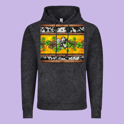 St Patricks Day Western Shamrock Vintage Hoodie Designed By Jasminsmagicworld