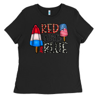 Black red white blue Ladies Tee - CowhideDigitalArt