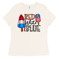 Bone red white blue Ladies Tee - CowhideDigitalArt