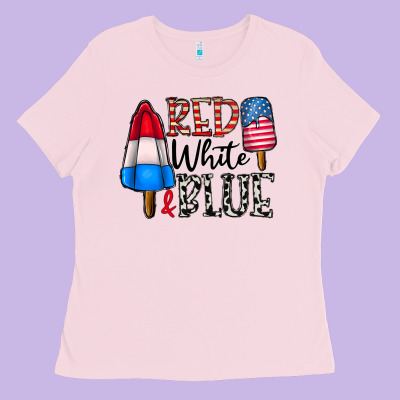 Red White Blue Ladies Tee Designed By Cowhidedigitalart