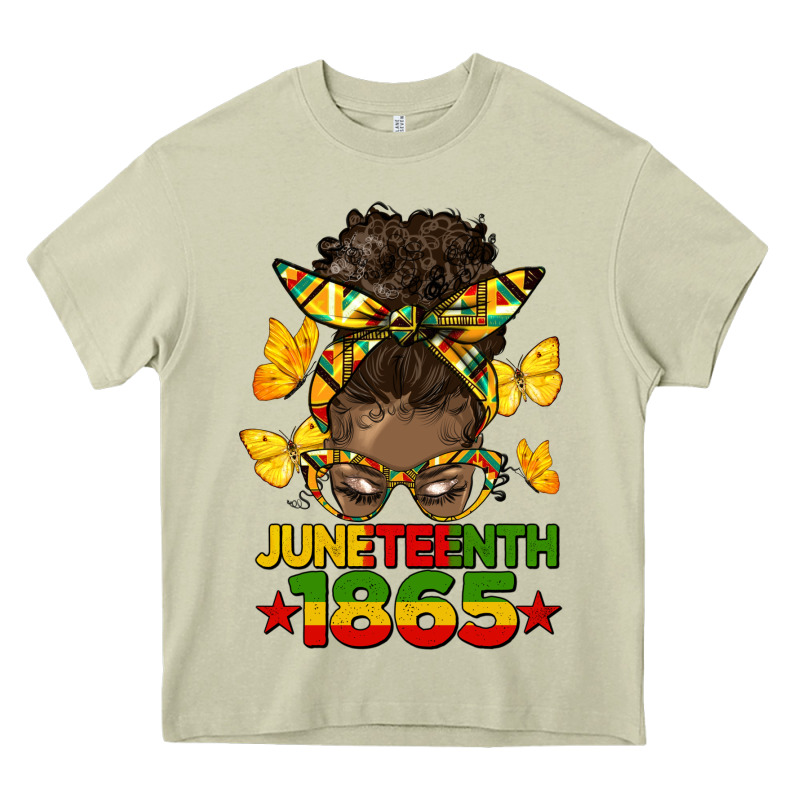 Juneteenth 1865 Afro Bun Heavy Core Tee by HRA Design Shop | Teevron