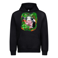 Black St. Patrick's day cow Urban Hoodie - FaDigitalArtStudio