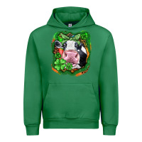Emerald St. Patrick's day cow Urban Hoodie - FaDigitalArtStudio