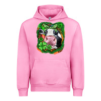 Fuchsia Pink St. Patrick's day cow Urban Hoodie - FaDigitalArtStudio