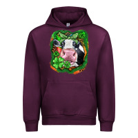 Mauve Wine St. Patrick's day cow Urban Hoodie - FaDigitalArtStudio