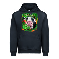 Navy St. Patrick's day cow Urban Hoodie - FaDigitalArtStudio
