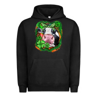 Pigment Black St. Patrick's day cow Urban Hoodie - FaDigitalArtStudio
