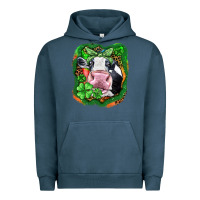 Pigment Midnight Navy St. Patrick's day cow Urban Hoodie - FaDigitalArtStudio