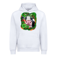 White St. Patrick's day cow Urban Hoodie - FaDigitalArtStudio