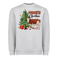 Heather Grey mooey christmas Heavyweight Sweatshirt - MaliasSmallBusiness