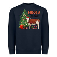 Navy mooey christmas Heavyweight Sweatshirt - MaliasSmallBusiness
