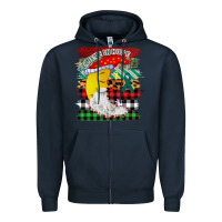 Navy Christmas Brushstrokes Moon Zipper Hoodie - Bettercallsaul