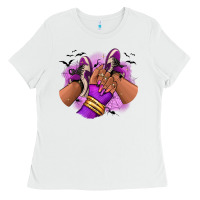 White Halloween afro sneakers Ladies Tee - RanaPortraitStore