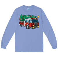 Colony Blue christmas fire truck Long Sleeve Tee - MaliasSmallBusiness
