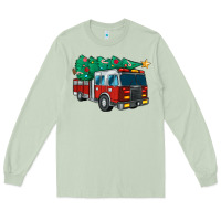 Matcha christmas fire truck Long Sleeve Tee - MaliasSmallBusiness