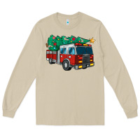 Mushroom christmas fire truck Long Sleeve Tee - MaliasSmallBusiness
