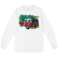 White christmas fire truck Long Sleeve Tee - MaliasSmallBusiness
