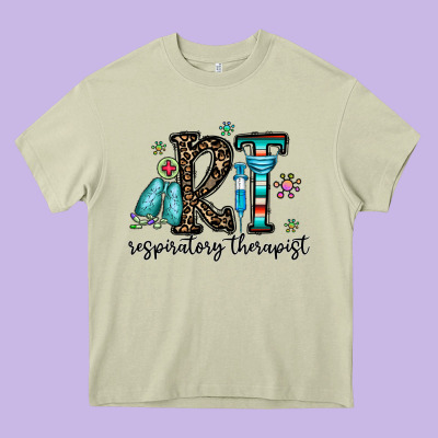 Rt Respiraory Therapist Heavy Core Tee Designed By Cowhidedigitalart