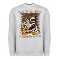 Heather Grey dead inside boujee outside Heavyweight Sweatshirt - MaliasSmallBusiness