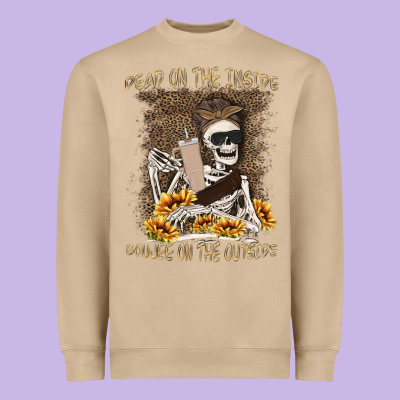 Dead Inside Boujee Outside Heavyweight Sweatshirt Designed By Maliassmallbusiness