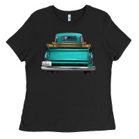 Black western truck back view Ladies Tee - FaDigitalArtStudio