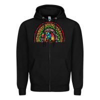 Black Christmas cowboy boots rainbow Zipper Hoodie - RanaPortraitStore