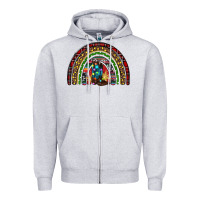Heather Grey Christmas cowboy boots rainbow Zipper Hoodie - RanaPortraitStore