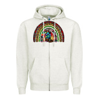 Oatmeal Heather Christmas cowboy boots rainbow Zipper Hoodie - RanaPortraitStore