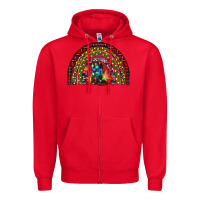 Red Christmas cowboy boots rainbow Zipper Hoodie - RanaPortraitStore