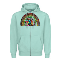 Seafoam Christmas cowboy boots rainbow Zipper Hoodie - RanaPortraitStore