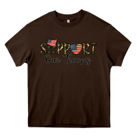 Chocolate Brown support our troops Heavy Core Tee - CowhideDigitalArt