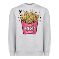 Heather Grey fries before guys Heavyweight Sweatshirt - MaliasSmallBusiness