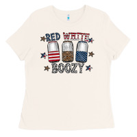 Bone red white boozy Ladies Tee - CowhideDigitalArt