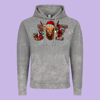 Joy Highland Cow Vintage Hoodie Designed By Jasminsmagicworld
