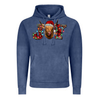 Vintage Denim joy highland cow Vintage Hoodie - Jasminsmagicworld