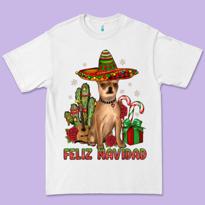 Chihuahua Feliz Navidad Premium Tee Designed By Jahusdesignshop
