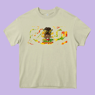 Juneteenth Afro Messy Bun Libbey Glass Heavy Core Tee Designed By Hra Design Shop