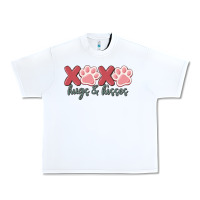 White xoxo hugs and kisses Urban Heavy Tee - MaliasSmallBusiness