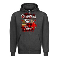 Charcoal Heather Christmas With My Tribe Zipper Hoodie - Bettercallsaul