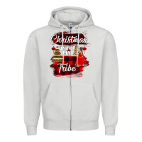 Dove Grey Christmas With My Tribe Zipper Hoodie - Bettercallsaul